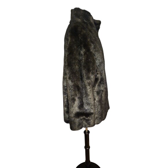 Atelier By B Thomas Faux Mink Reversible Coat Womens L Brown Mob Wife Old Money - Picture 4 of 10